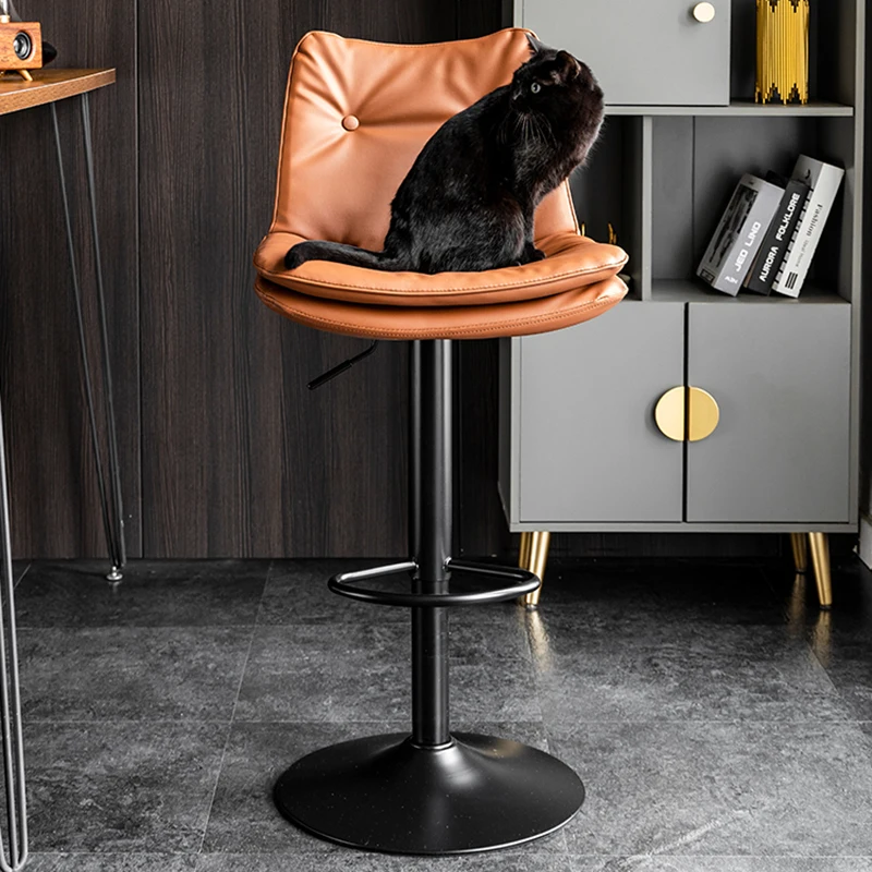 

Backrest Metal Bar Chair Lift Swivel Adjustable High Counter Lounge Chairs Modern Stylish Luxury Taburete Alto Home Furniture