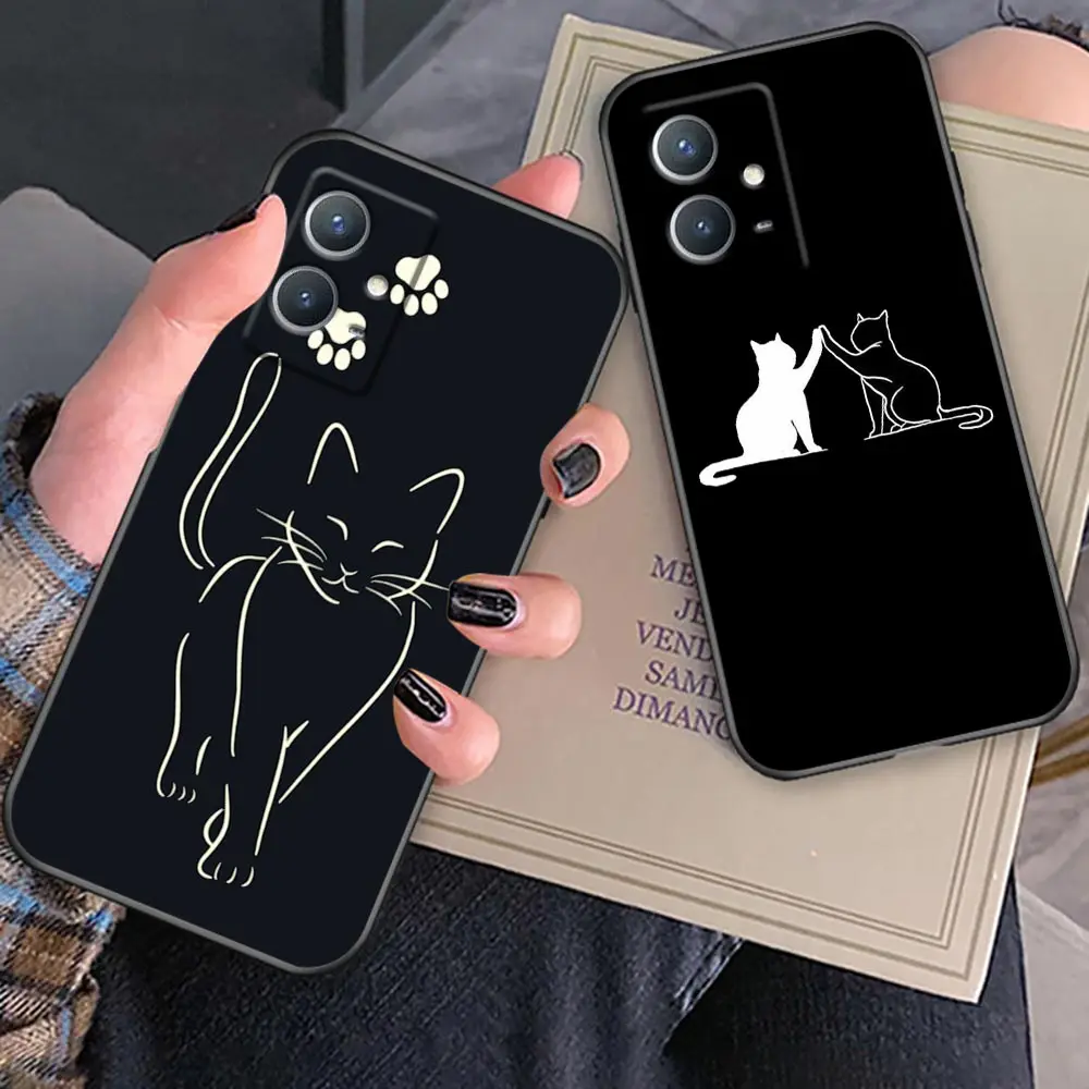 

Case For VIVO Y76 Y76S Y75 Y72 Y71 Y69 Y67 Y66 Y55 Y53 Y52 Y52S Y51 Y51S Pro 5G Y50 Y35 Y21 Y20 Case Funny Cute Cat Rabbit Art