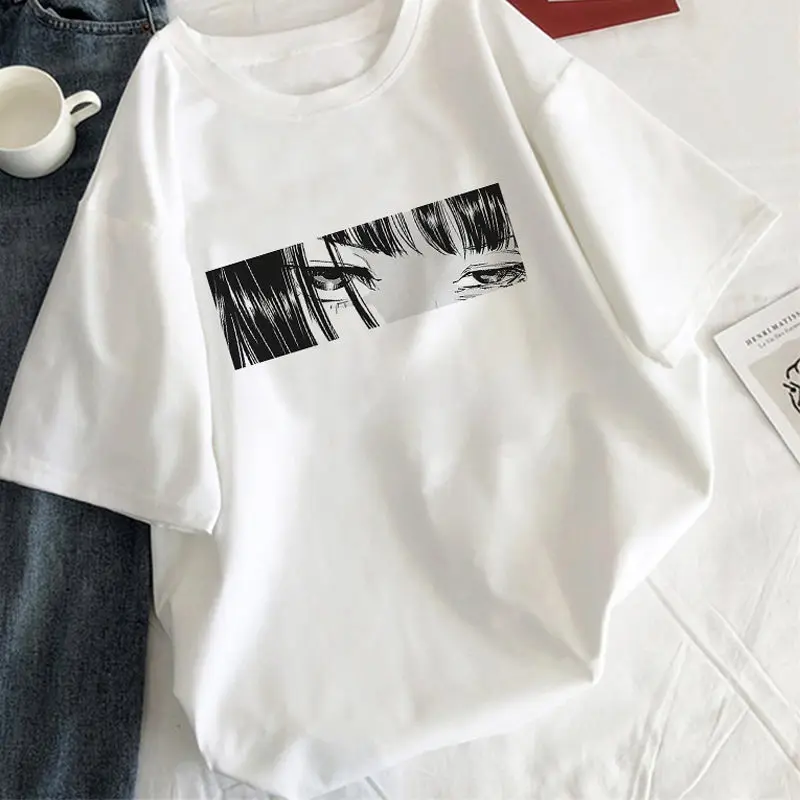 

Kawaii Tearful Girl T-shirt Aesthetic Korean Style White Women T-shirt Cute Cartoon Graphics Harajuku Tee Anime T-shirt Clothes