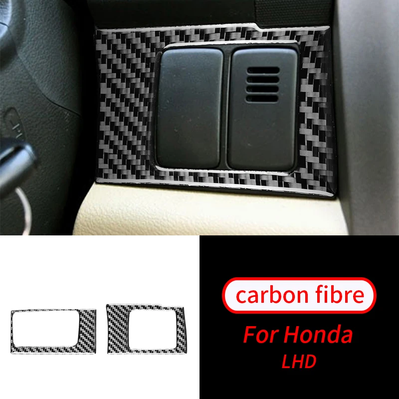 

For Honda CRV 2007-2011 2Pcs Real Carbon FiberSteering Side Interior Trim Sticker Car Interior Accessories Car Interior Supplies