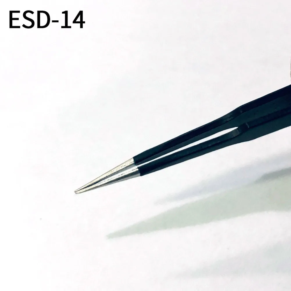

1-5pcs ESD-11-14 Stainless Steel Tweezers Anti-Static Precision Repair Tool Electrical Equipment Supplies