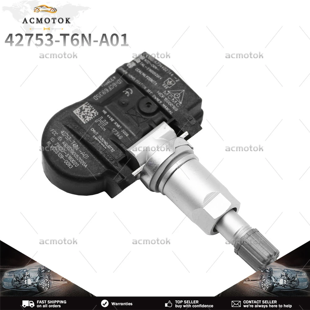 

TIRE PRESSURE MONITOR SENSOR 433 MHz OEM 42753-T6N-A01 42753-T6N-A02 FOR Honda Odyssey Pilot Ridgeline Acura NSX TLX RDX