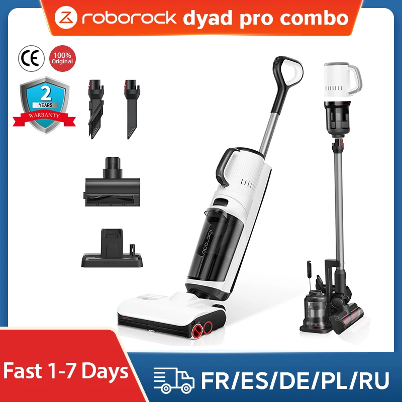 

Робот-пылесос Roborock Dyad Pro Combo, <500 Вт, беспроводной, влажная уборка, пылесборник