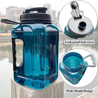 2 4l water bottle large capacity wide mouth sports kettle fitness outdoor kettle transparent shake bottle with handle