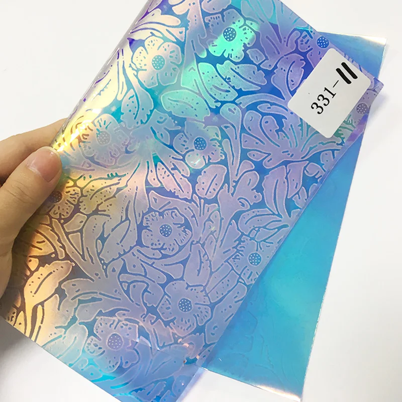 Прозрачный голографический текстурированный ПВХ синтетический кожаный