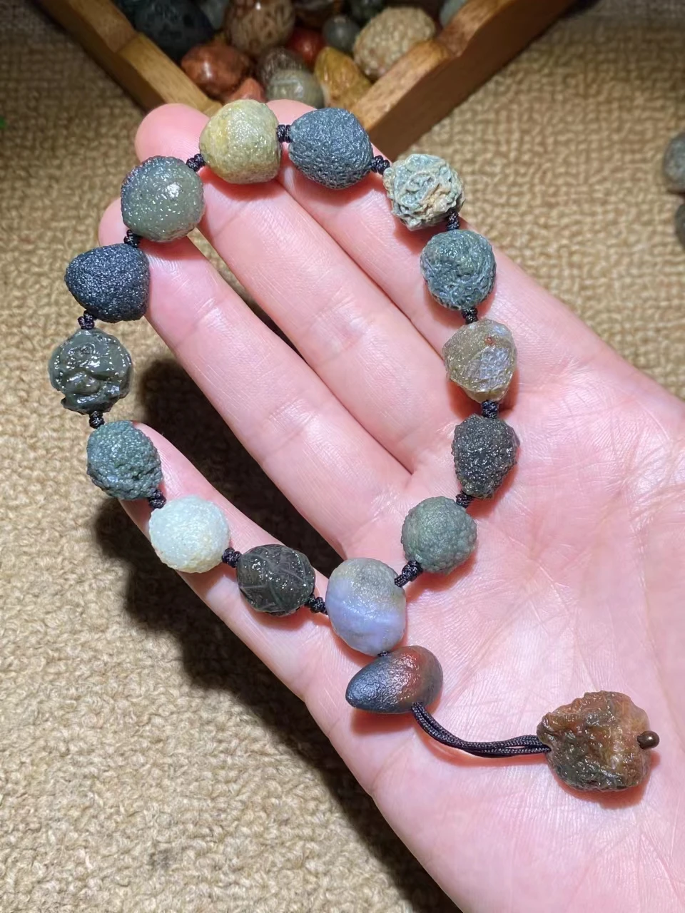 1 шт./Лот Черный Гора Агат шероховатый камень браслет ожерелье коллекционные