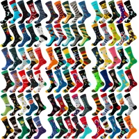 10 pairs plus size socks woman men printed socks spring autumn cotton stockings geometric polka dots socks woman funny socks