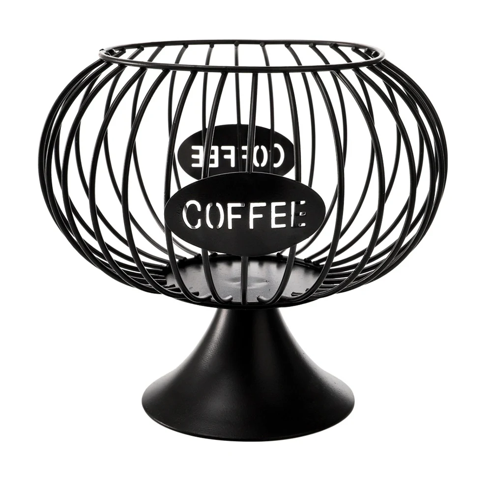 

Hollowed Coffee Capsule Storage Basket Coffee Pod Holder Kitchen Storage Basket Organizer for Home Cafe Hotel Black