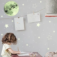 creative luminous santa claus moon star decoration wall sticker living room background wall simple wall sticker