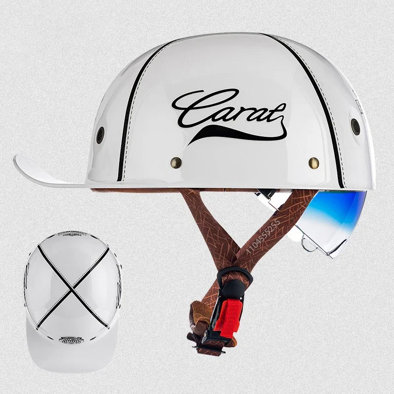 

Мотоциклетный шлем, бейсбольный полушлем для мужчин и женщин, мотоциклетный велосипедный шлем, крейсер, чоппер, мопед, скутер, шлем, одобрено в горошек