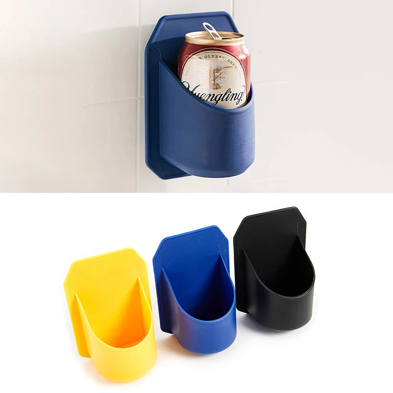 

1pc Shower Beer Rack Bathtub Seamless Paste Bathroom Wine Rack Drink Beer Cup Portable Beverage Holder Dropshipping