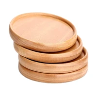 4pcs wooden coasters placemats decor round heat resistant drink mat coasters home table tea coffee cup pad kitchen supplies