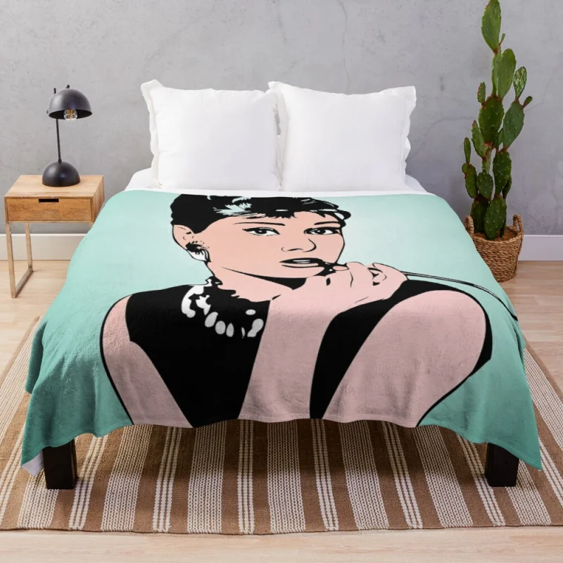 

Audrey Hepburn | Pop Art Throw Blanket fur blankets kawaii blanket velvet