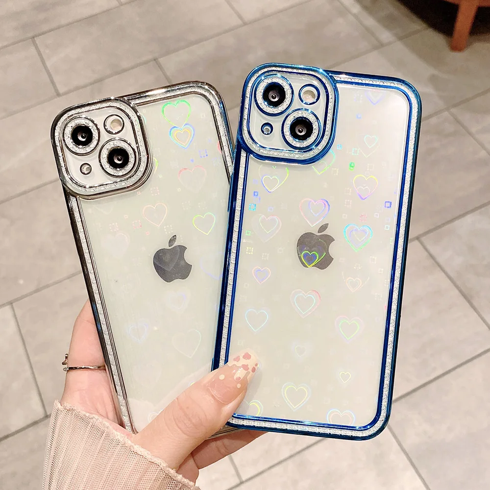 Градиентный лазерный Алмазный чехол для телефона Iphone 13 чехлы силиконовые 11 12 Pro Max