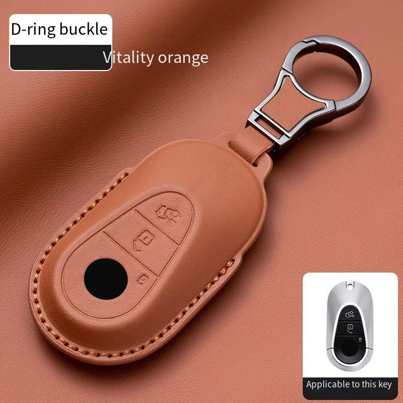 

Кожаный чехол для Mercedes Benz A C E S G Class GLC CLE CLA GLB GLS GLA W177 W205 W213 W222 X167 Чехол для автомобильного ключа Держатель Брелок
