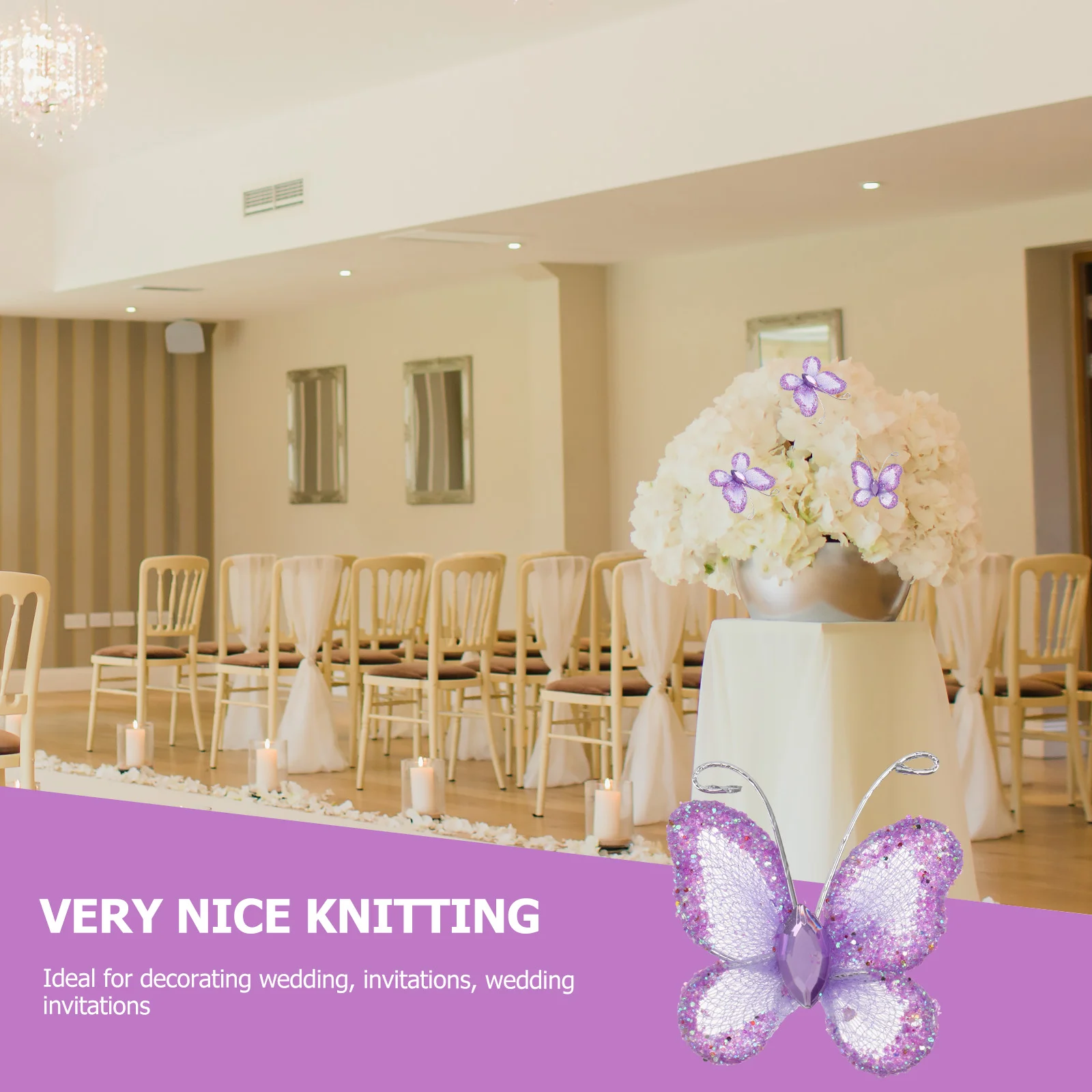 

Butterflies Decorations Purplemesh Wire Glitter Wedding Wired Crafts Organza Decorative Decor Craft Favor Decoration Glittering