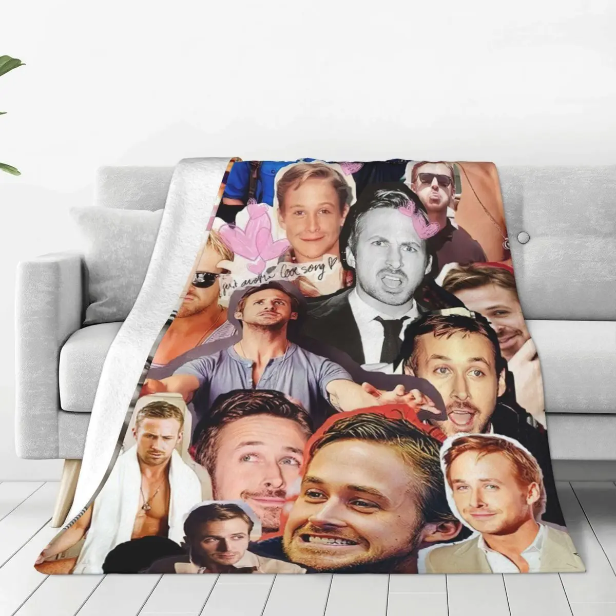 

Ryan Gosling Collage Blankets Coral Fleece Plush Spring/Autumn Breathable Warm Throw Blankets for Bed Car Plush Thin Quilt