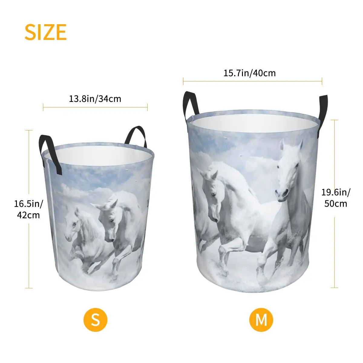 Красивая корзина для белья с рисунком бегущей лошади складная одежды животными