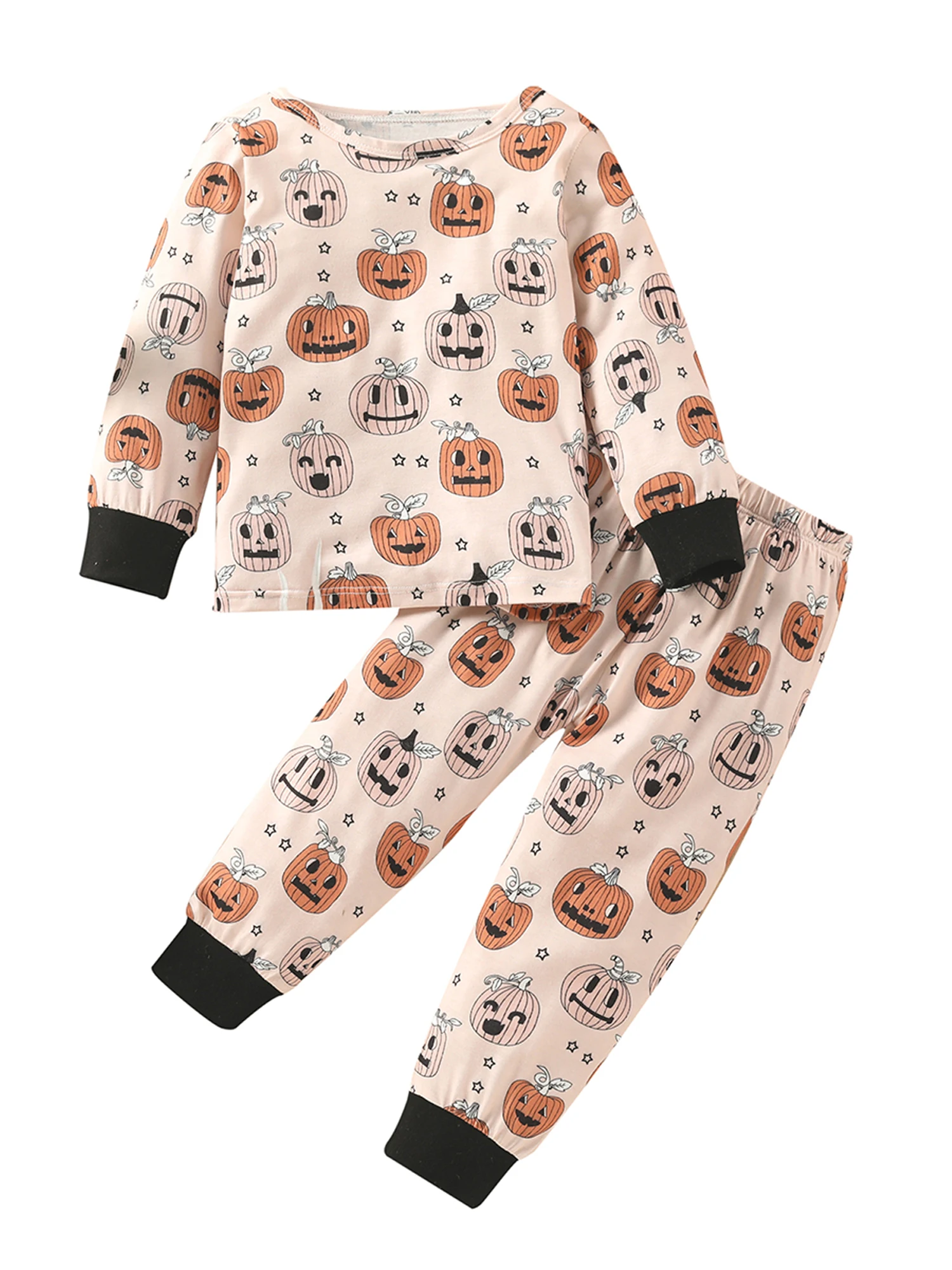 

Костюм на Хэллоуин для маленьких мальчиков, рубашка с длинным рукавом, свитшот с тыквой и штаны, комплект одежды из 2 предметов на осень и зиму