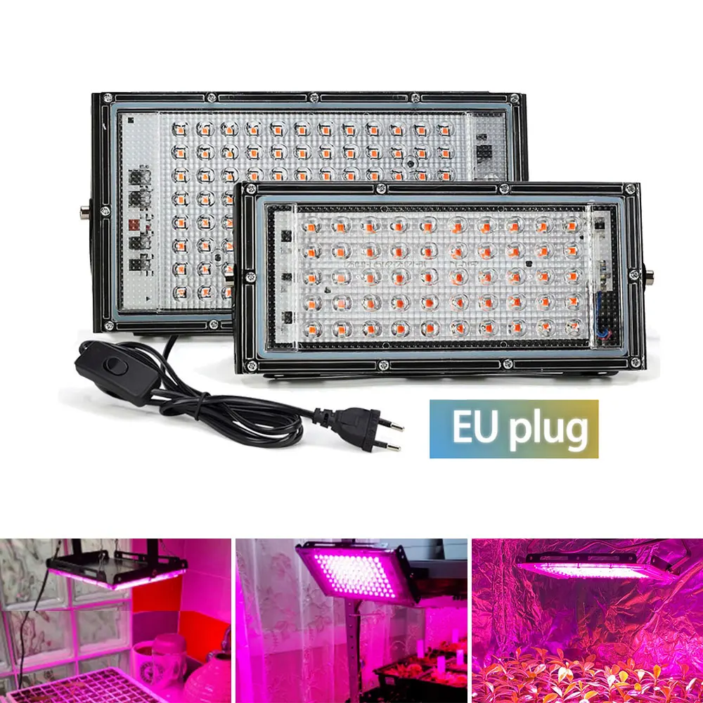 

Plant Light 50W 100W Led Grow Lamp Full Spectrum Phytolamp 200W 300W Eu Led Flowering Seeds Lamp For Indoor Culture Greenhouse