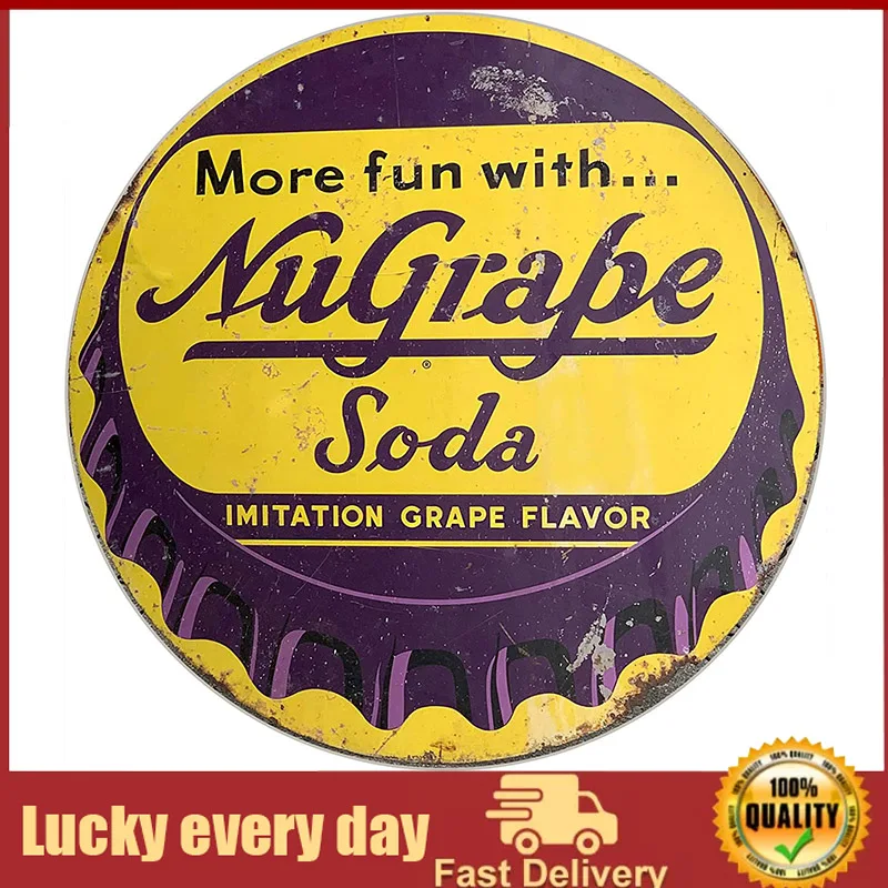 

Brotherhood Vintage Gas Sign Reproduction Vintage Metal Signs Round Metal Tin Sign for Garage and Home Diameter – NuGrape Soda