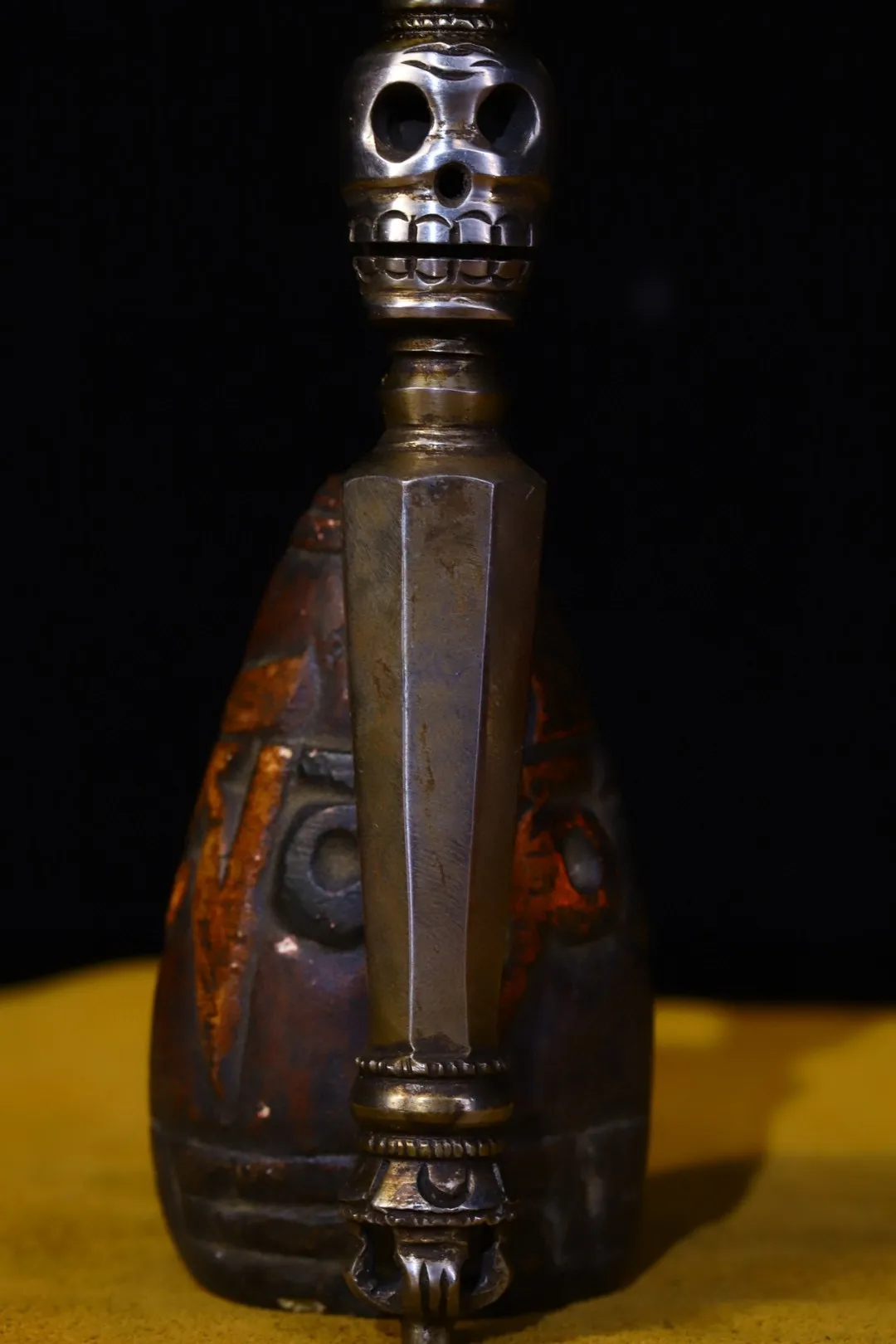 Тибетская холодная железная резьба ручная работа труп туолин Ваджра старый