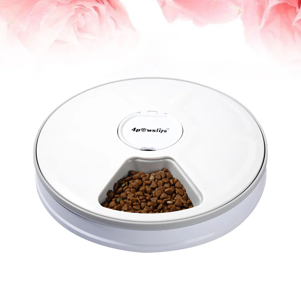 

Automatic Pet Food Dispenser Food Feeder Bowl for Cat Dog Puppy Feeding without Battery White