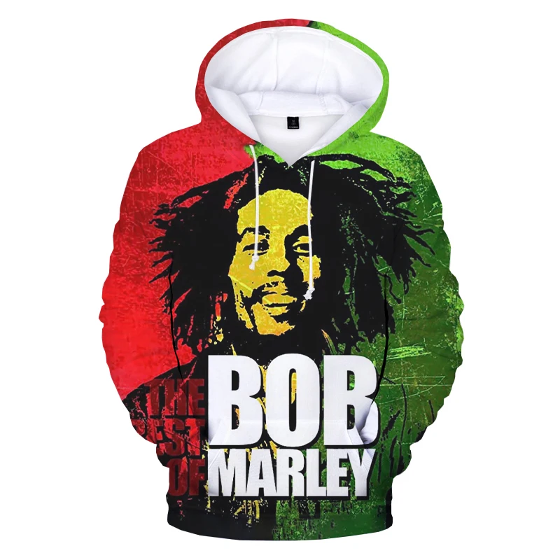 

Fashion Leisure Long Sleeve Men Women Hip Hop Pullover New Bob Marley 3D Hoodies Harajuku Streetwear Hooded Sweatshirts