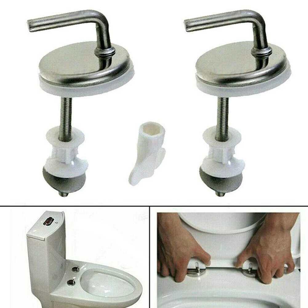 

2pcs Toilet Cover Hinges Stainless Steel Hinges Adjustable Toilet Seat Fix Fitting For Most Toilet Bathroom Supplies