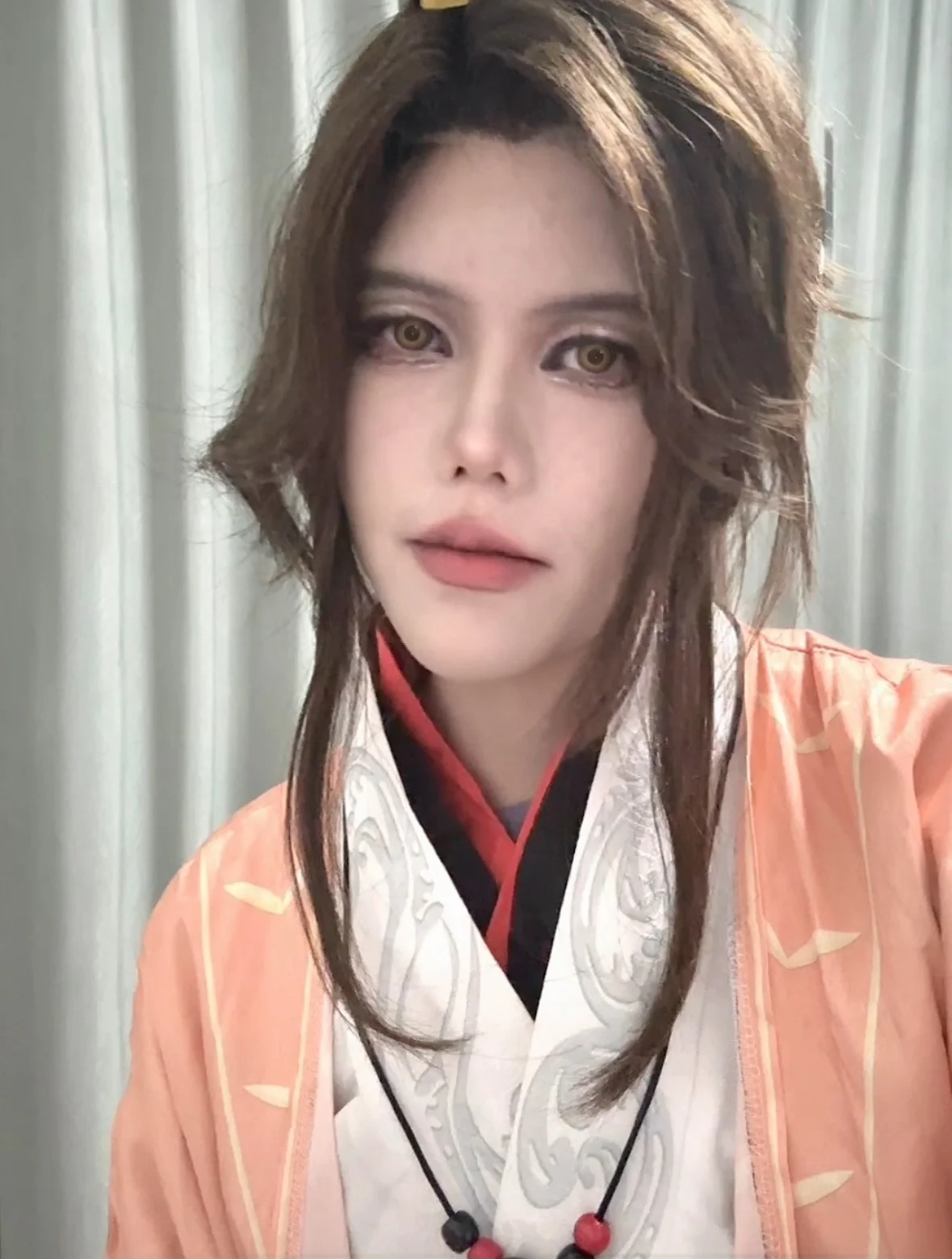 Коричневый парик с имитацией золы Великобритании крючок на руку код COS Yuan Guangling King