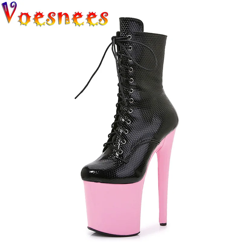 Женские короткие ботинки на заказ черные из искусственной кожи высоком каблуке с