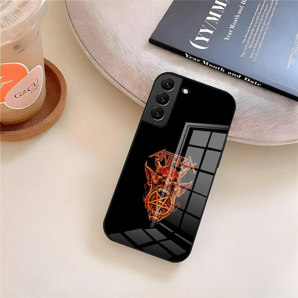 Чехол для телефона с изображением группы Heavy Metal A-Anthrax для Samsung S26 S25 S24 S23 S22 Ultra Plus Fe A57 A37 A17 A27 5G, стеклянная накладка (art.: 3920dd2ddf177) - 3920dd2ddf177