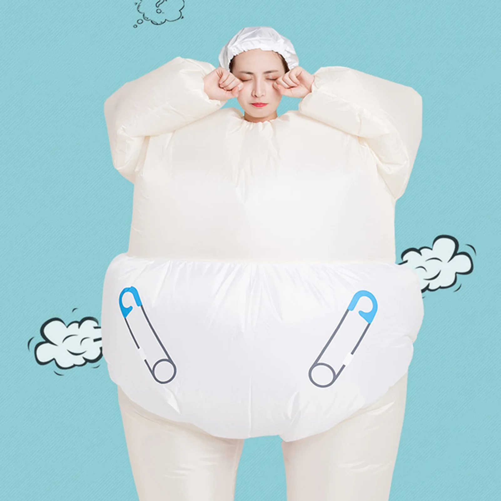 

White Baby Inflatable Clothes For Adult Fashion Anime Characters Costumes For Stage Performance Funny Cartoon Doll Play Drama Ac
