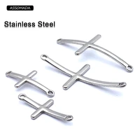 stainless steel cross connector for bracelet connecting piece handmade crosses charms necklace diy jewelry making accessories