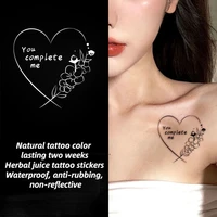 23 pieces heart shaped flower fresh clavicle herbal juice tattoo sticker semi permanent lasting waterproof non fading tattoo