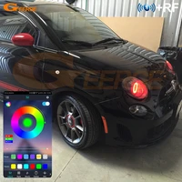 for fiat abarth 500 c 595 695 rf remote bt app ultra bright multi color rgb led angel eyes kit halo rings car accessories
