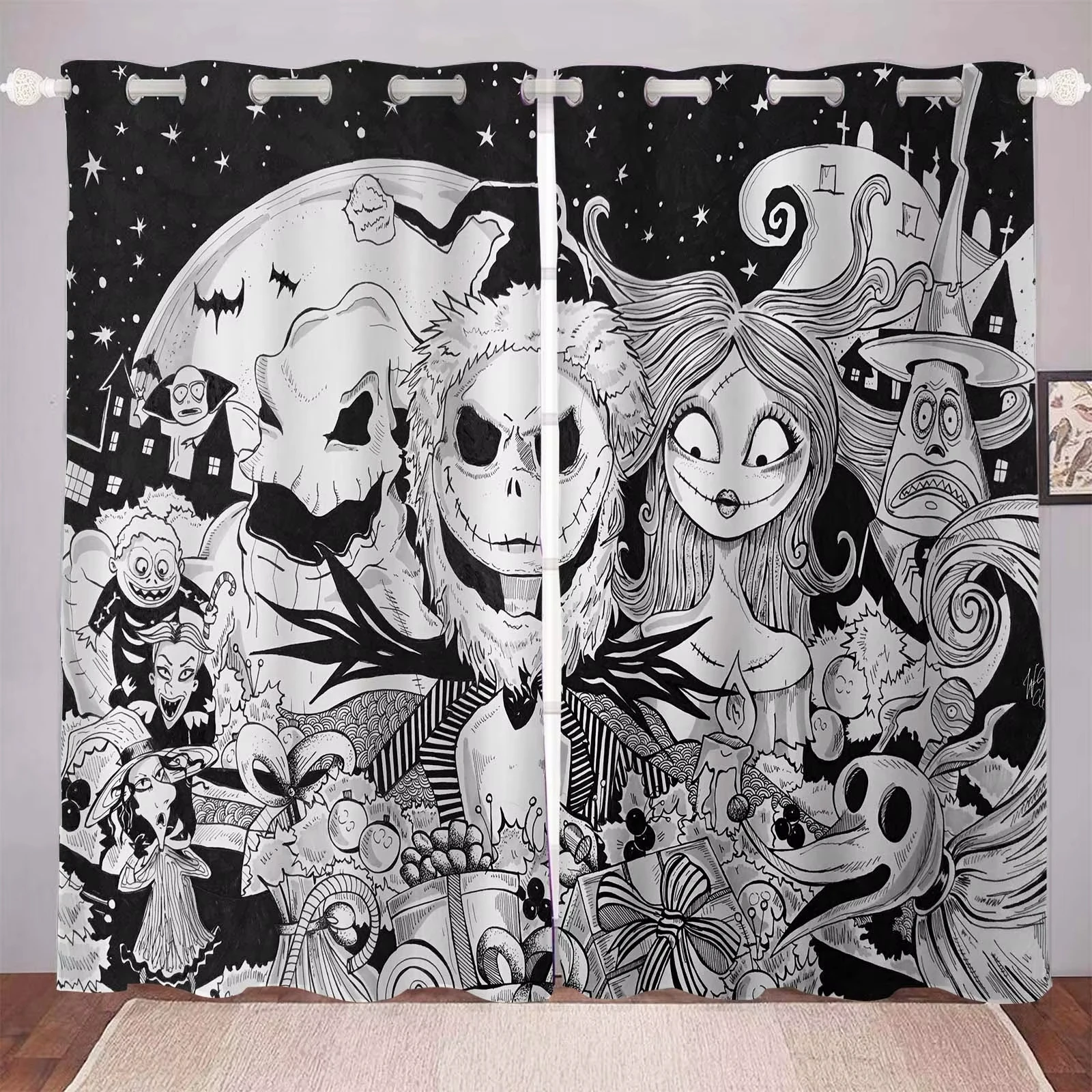 Шторы Кошмар перед Рождеством для гостиной домашний декор перфорированные