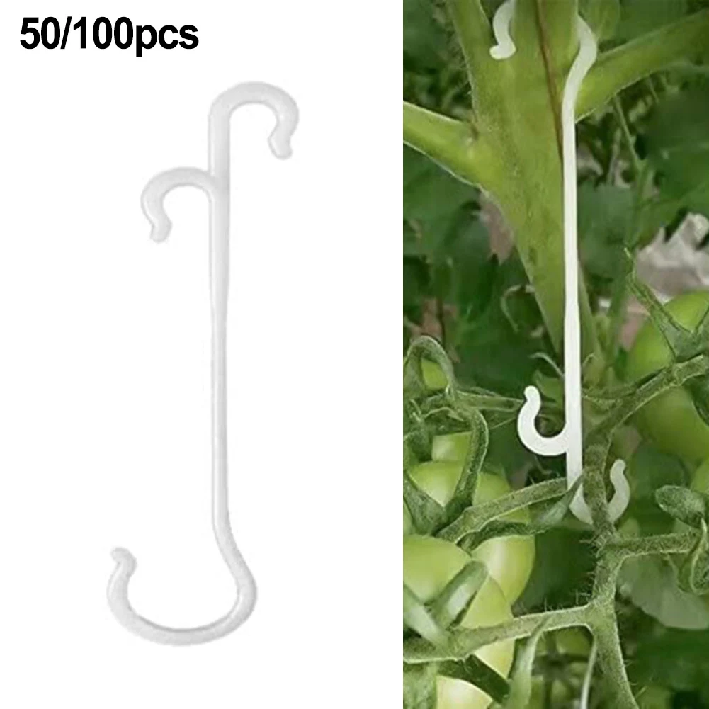 

50/100Pcs 13CM Tomato Support J Hooks Plant Support Vegetable Clips To Prevent Tomatoes Fruit Cluster From Pinching Or Falling