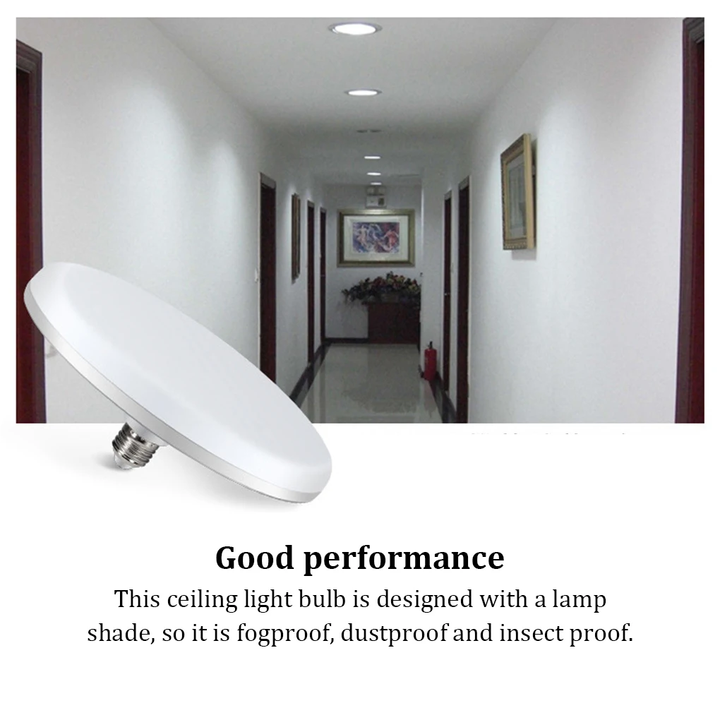 

Living Room Ceiling Disk Light Kitchen Fogproof Dustproof Lightbulb Insect Proof E27 Lamp Home Office Lighting 40W