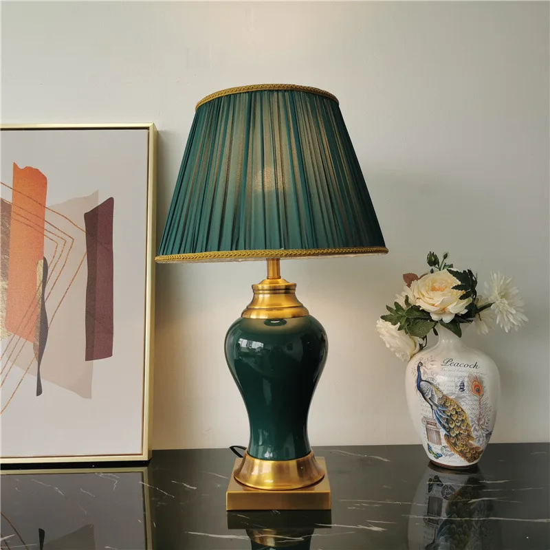 

Ceramic table lamp bedroom bedside lamp Classical vintage home room decoration study led night light night stand desk lamp
