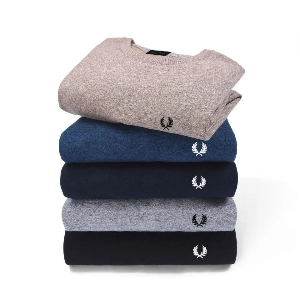 

New Fashion Men's 100% Wool Pullover Round Neck Sweater Autumn and Winter Warm Solid Knitted Sweater Business Casual Top