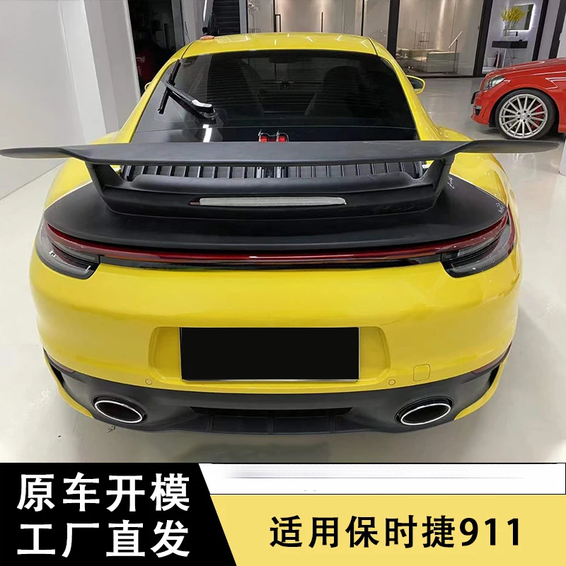 Фото Подходит для модели Porsche 911 992 SD, карбоновый задний спойлер с основанием, модифицированный автомобильный спойлер. №3