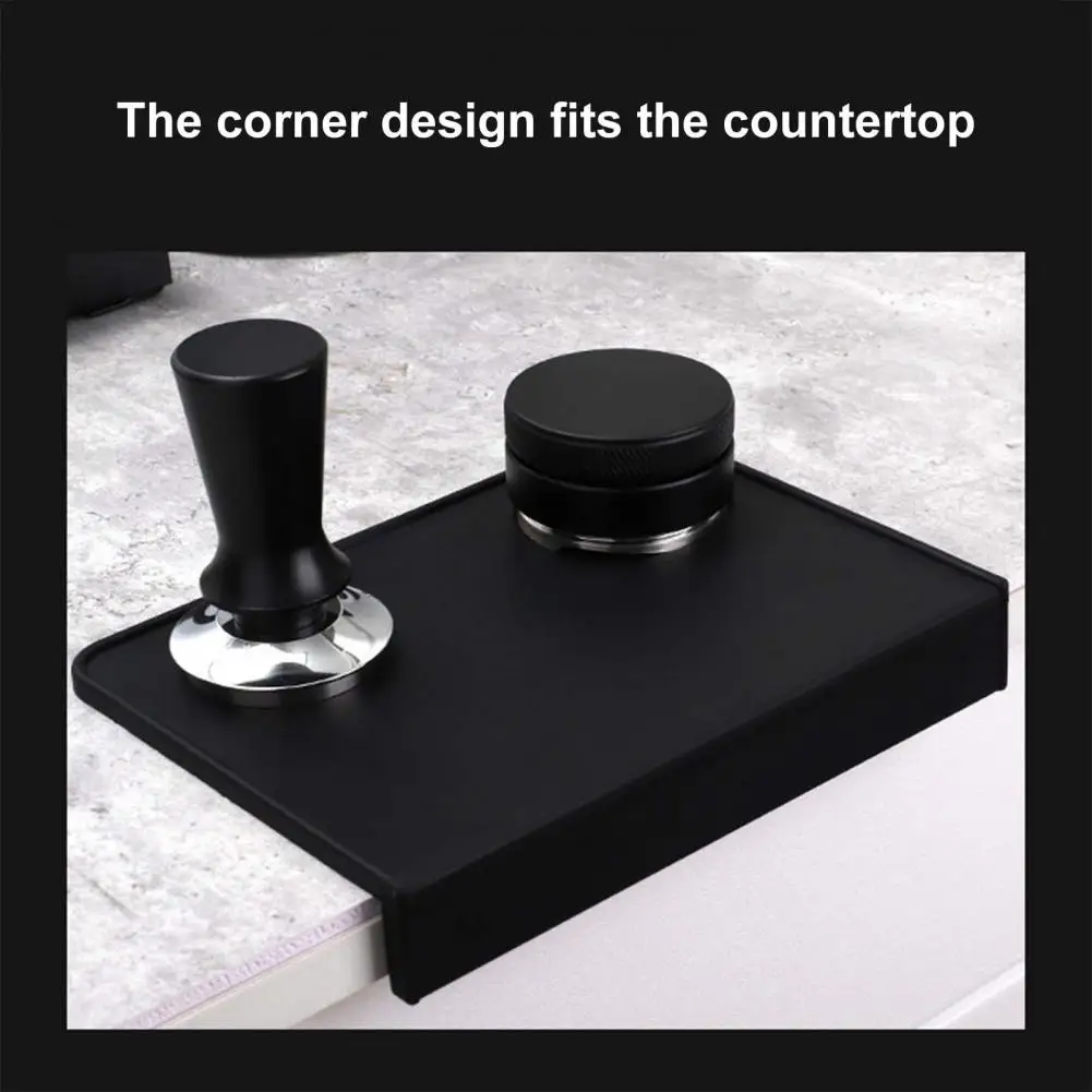 

Durable Soft Silicone Espresso Coffee Tamper Corner Mat Pad Multifunctional Coffee Tamper Mat Dining Room Supply
