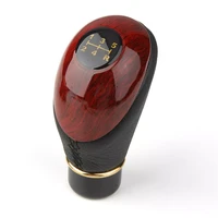 1pcs wooden pu leather car shift knob universal 5 speed lever manual gear stick knob shift gloss fit for car truck dropship