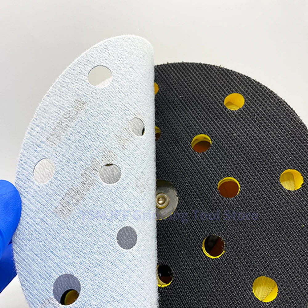 50 шт. 6 дюймов 17 отверстий белые шлифовальные диски случайная орбита наждачная