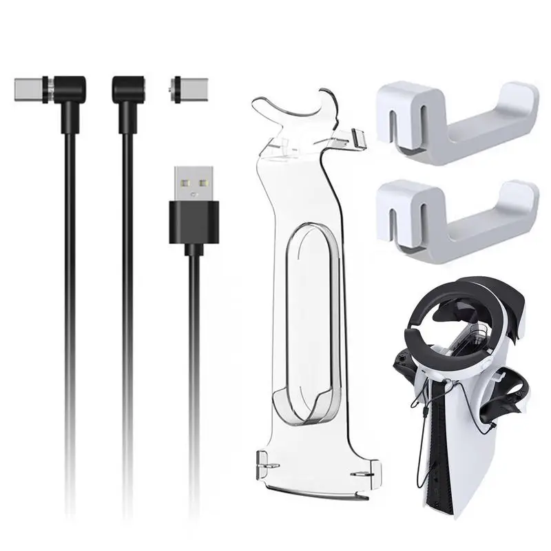 

VR2 Host Topmounted VR Bracket With Handle Headphone Hanger 2 In 1 Magnetic Suction Charging Cable Set Accessories VR Parts Set