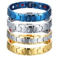 punk health magnetic bracelets for men pain relief titanium steel strong magnets bracelet adjustable bracelet dropshipping
