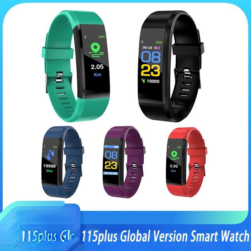

115 Plus Waterproof Smart Bracelet Sport Smart Watch Heart Rate Fitness Tracker Men Smart Wristbands For Android IOS Smart Band