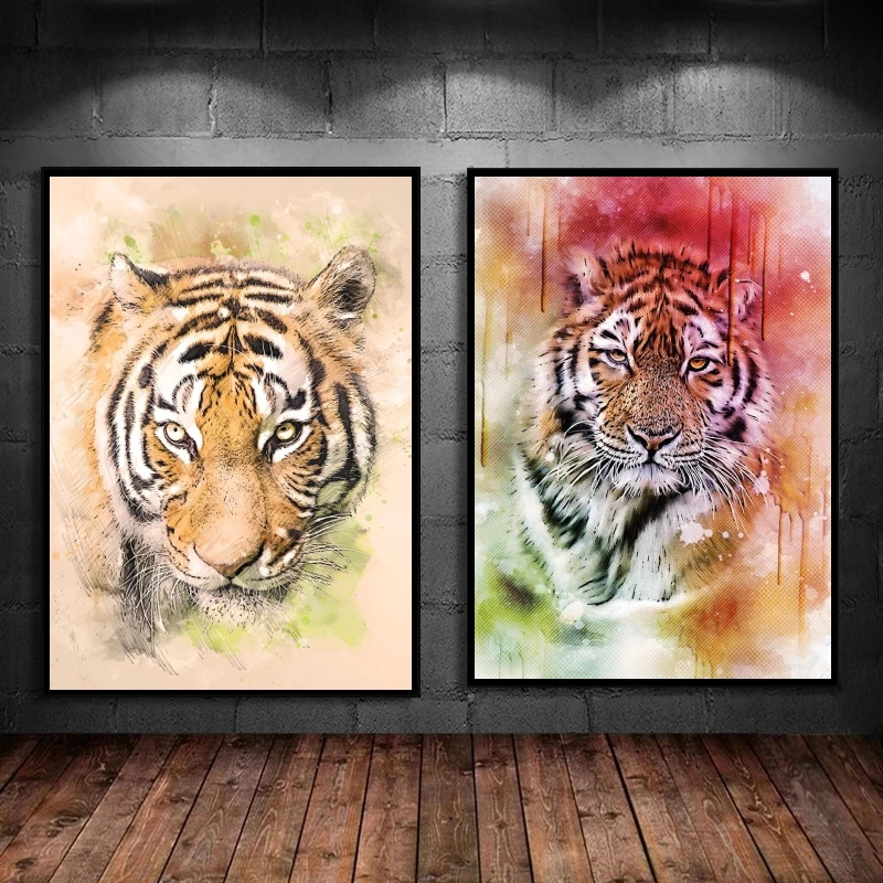 

Poster And Painting Tiger Animal painted Kid Action Figures Comics Pictures Children's Bedroom Decor Room Home High Quality Art