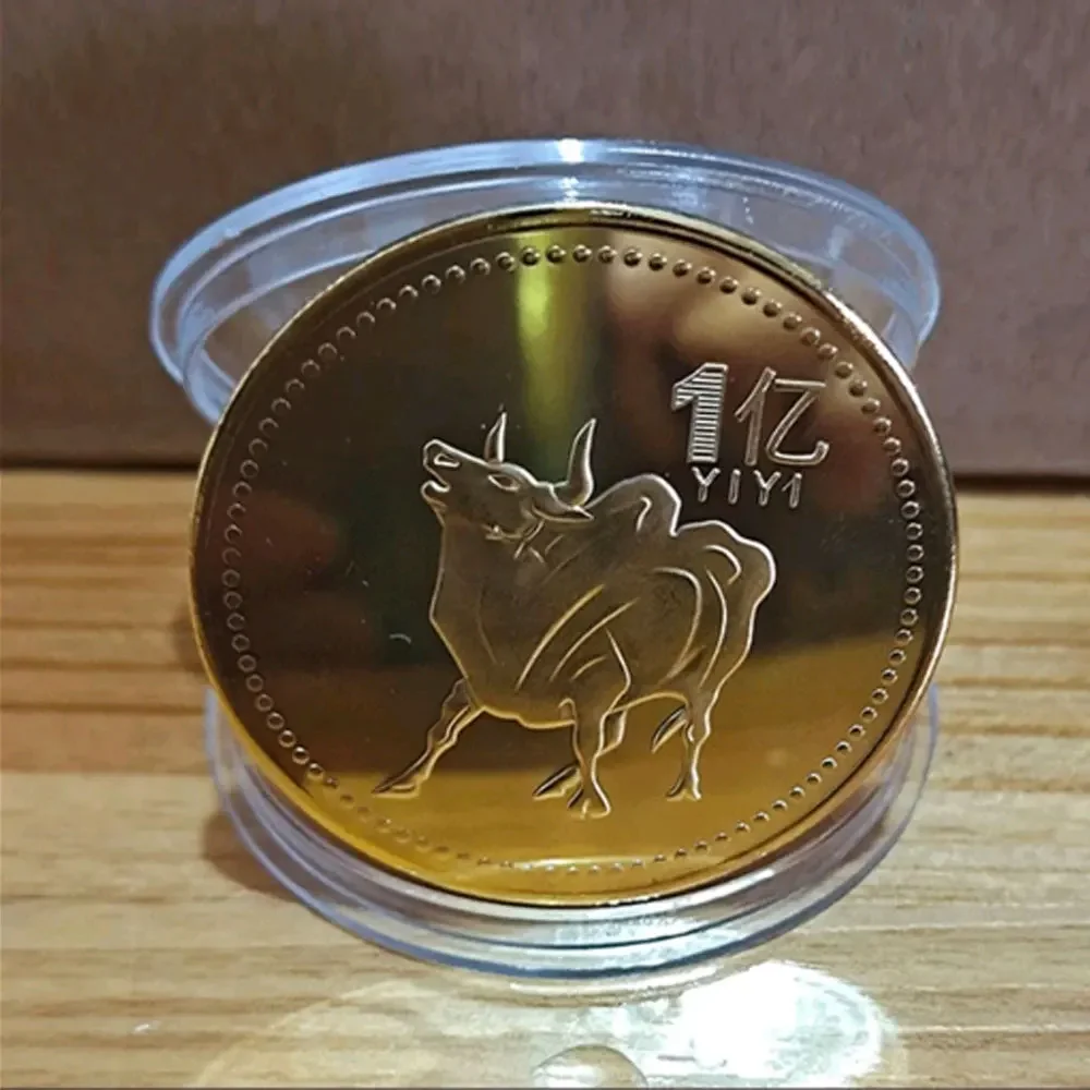 Коллекционная позолоченная монета 12 знаков зодиака